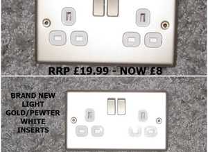Brand new double light gold/white electric socket