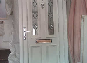 PVC front door like new