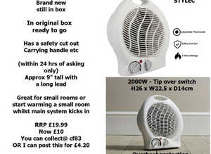 Brand new white electric heater boxed