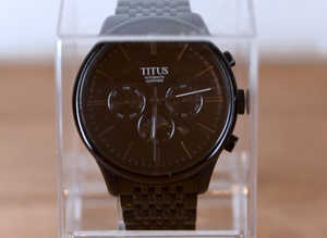 TITUS Black Automatic Watch - Sapphire Glass - Day/Date Display