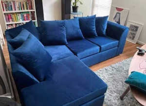 **Brand New L-Shape Corner Sofa - 3 & 2 Seater with Footstool**