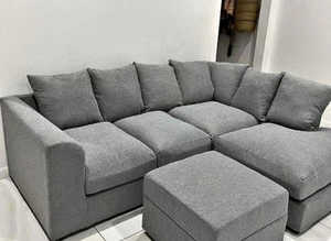 **Chic Brand New Corner Lounge - 2 & 3 Seater Sofa Plus Footstool