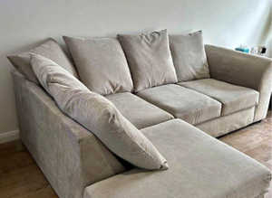 **Spacious Brand New Corner Setup - 2 & 3 Seater Sofa with Stylish Footstool**
