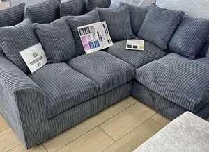 **Sleek Brand New Corner Seating - 2 & 3 Seater Sofa with Footstool