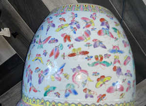 A Chinese famille rose fishbowl