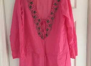 (460) Coral beach caftan, size 12