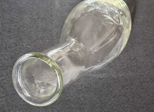Glass Urine bottle, flat bottomed hospital bottle