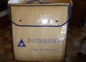 French dining chair covers by David Olivier ( Linge de Maison )