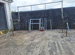 Trestles and safety rails and acro props and tools