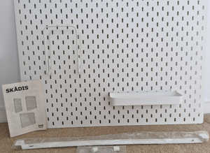 IKEA white Peg Board 76cm x 56cm and accessories