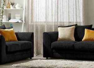Modern Corner Lounge Set - 2 & 3 Seater Sofa with Footstool