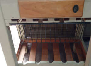 Solid oak kitchen unit solid oak top wine rack draw basket ex condition £100