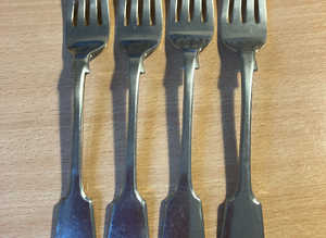 Antique Silver Plate Fiddle Style Forks