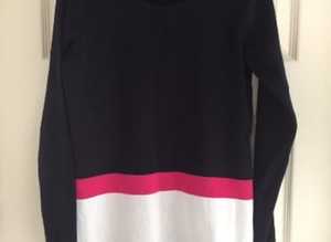(090) Ladies navy top, size 10
