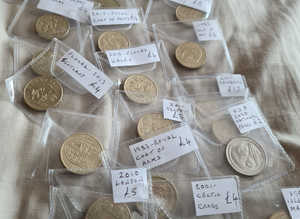 Royal mint old one pound coins collection