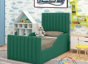 Osaka Linear Upholstered Single Bed with Safety Side Panels