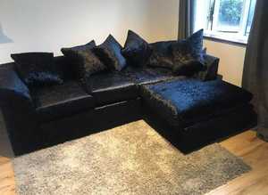 **Premium Brand New Corner Seating - 2 & 3 Seater Sofa with Footstool
