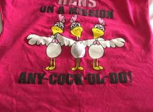 (036) Hen party pink t-shirt, size medium
