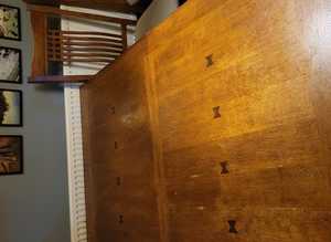 Solid wood extendable table and 6 chairs