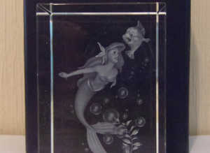 Disney arribas Ariel little mermaid 3d laser glass ornament SUPER RARE!!
