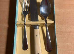 Vintage Childs Christening Cutlery Set