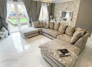 **Exclusive Brand New Contemporary Sofa - 3 & 2 Seater with Footstool**