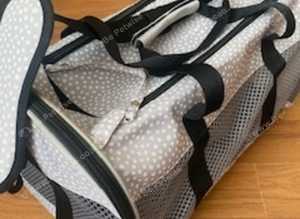 Just For Puppy Spot Print Carrier Grey