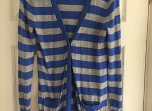 (041) Ladies striped cardigan, size 10