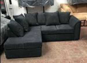 **Milan Sleek Brand New L-Shape Couch - 2 & 3 Seater with Footstool**