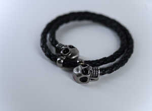 Skull design Male leather Bracelet (Unbranded)