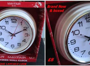 Brand new boxed white large clock