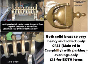 Large Brass fire fender brass & knocker