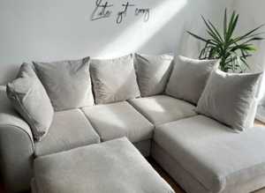 **Milan Exclusive Brand New Corner Sofa - 2 & 3 Seater with Footstool