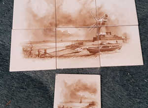 Set of vintage tiles that make a picture - Chatham