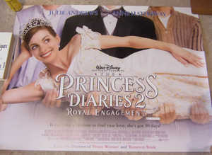 Disney the Princess diaries2 2004 Anne Hathaway cinema quad poster 40x30