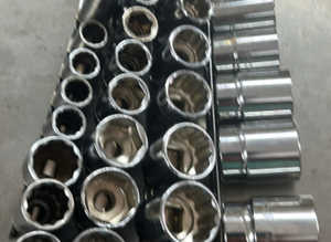 Selection of whitworth and A F sockets various sizes