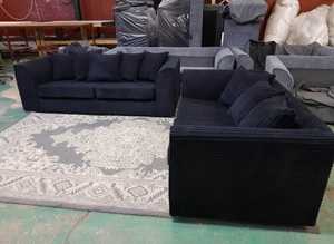 **Brand New Modern Corner Lounge - 2 & 3 Seater Sofa with Footstool
