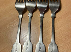 Antique Silver Plate Fiddle Style Forks