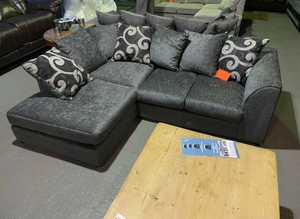 **Modern Brand New Corner Setup - 3 & 2 Seater Sofa with Stylish Footstool**