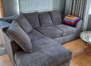 **Brand New Stylish L-Shape Sofa - 3 & 2 Seater with Footstool