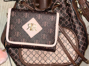 RIVER ISLAND monogram over the shoulder bag & pouch purse set new with tags