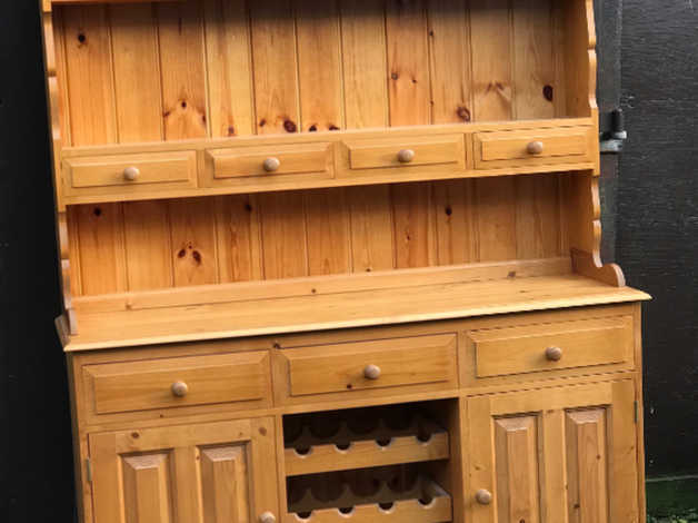 Solid Pine Welsh Dresser With Wine Rack In Northampton