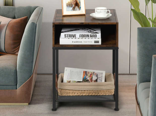 Costway Industrial Side Table Nightstand End Table Hw65663 In London London Freeads