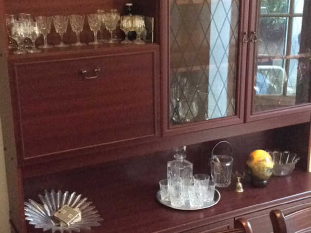 Mahogany large display unit with cupboards and drawers in Basingstoke
