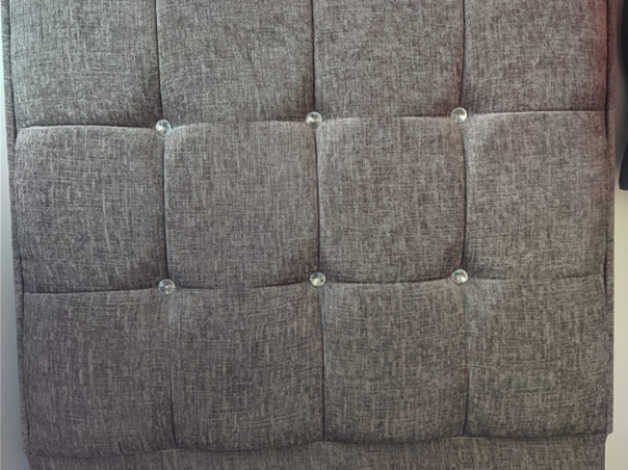 Single Grey Upholstered Ottoman Bed in Caerphilly