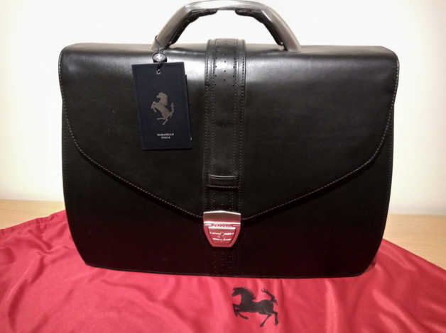 ferrari leather briefcase