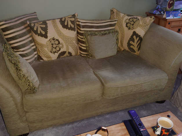 Large green comfortable 2/3 seater sofa in Weston Super Mare