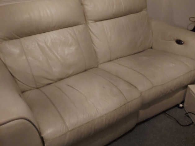 Free to collector cream large 2 seater and chair all reclining. in Bristol