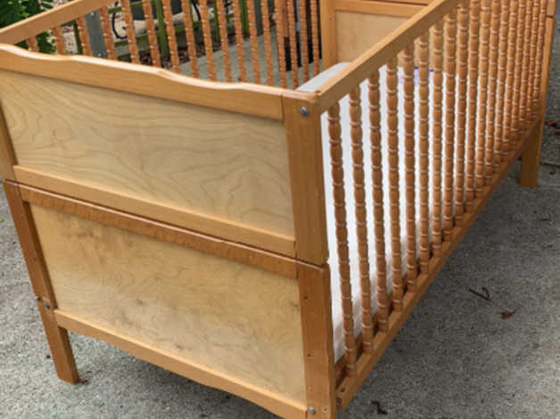 Traditional childs cot with sprung mattress in Steyning