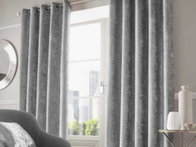 Sienna Home Crushed Velvet Eyelet Curtains In Looe Cornwall
